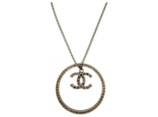 Collana Chanel in strass oro e rosa da donna D'oro - vista 2