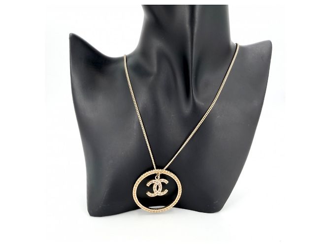 Collana Chanel in strass oro e rosa da donna D'oro - vista 3