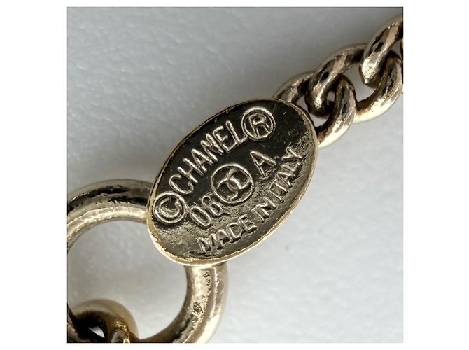 Collana Chanel in strass oro e rosa da donna D'oro - vista 4