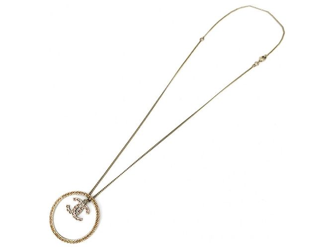 Collana Chanel in strass oro e rosa da donna D'oro - vista 5