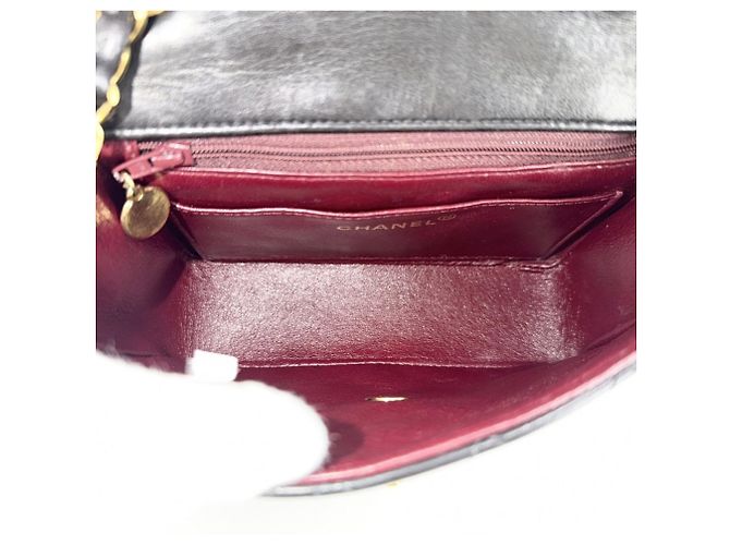 Borsa a Spalla Chanel Mini Matelasse Nero - vista 4
