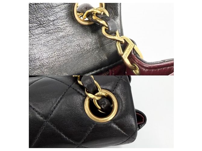 Borsa a Spalla Chanel Mini Matelasse Nero - vista 8