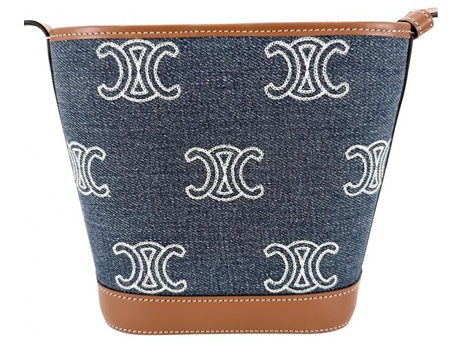 Céline Borsa a tracolla mini bucket Triomphe Celine Marrone - vista 2