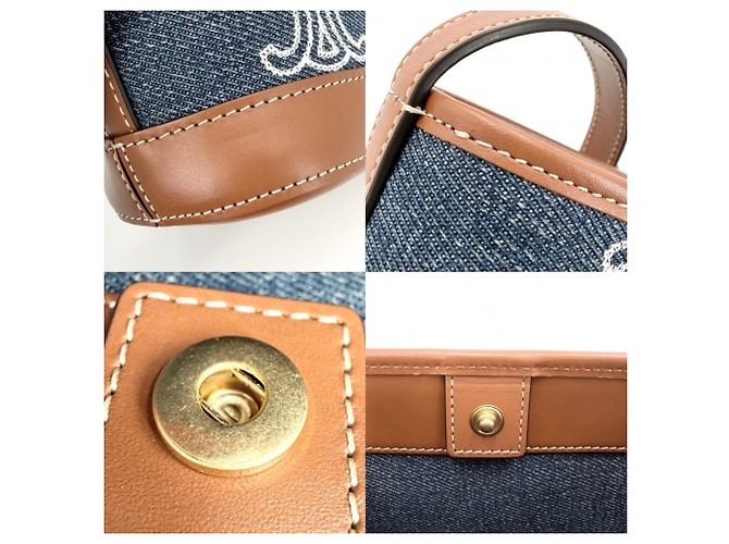 Céline Borsa a tracolla mini bucket Triomphe Celine Marrone - vista 6