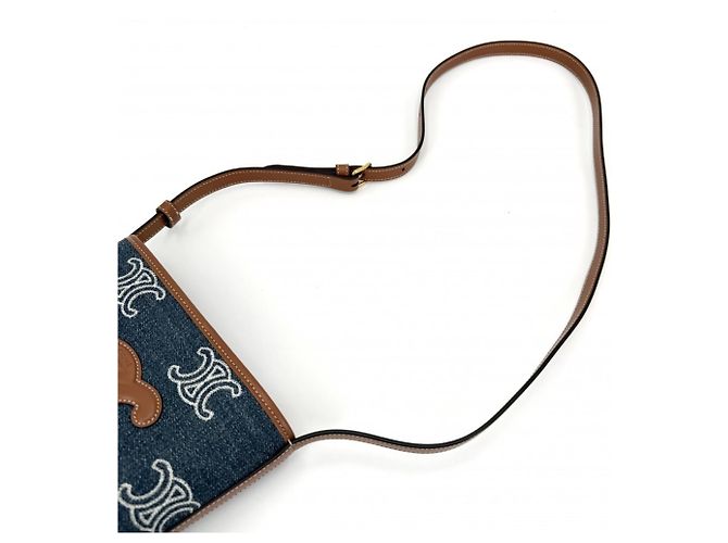 Céline Borsa a tracolla mini bucket Triomphe Celine Marrone - vista 8