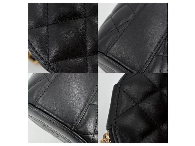 Borsa a Spalla Chanel Matelassé Mini Vanity Pouch Nero - vista 7