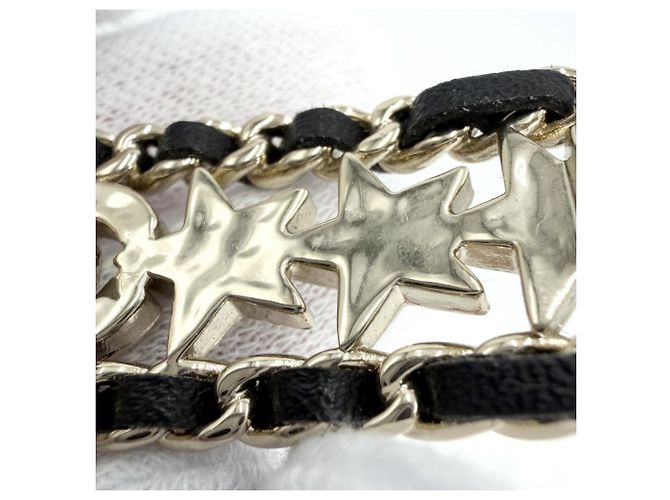 Barrette in pelle placcata oro Chanel Nero D'oro - vista 7