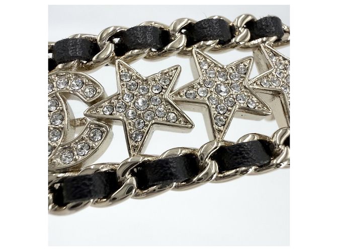 Barrette in pelle placcata oro Chanel Nero D'oro - vista 8