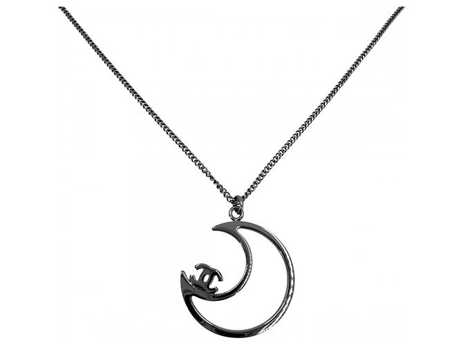 Collana Chanel in strass argento - vista 2