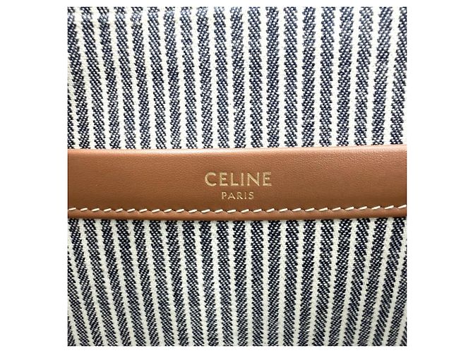 Céline Borsa cabas Thais Triomphe piccola da donna Celine Bianco Blu navy - vista 5