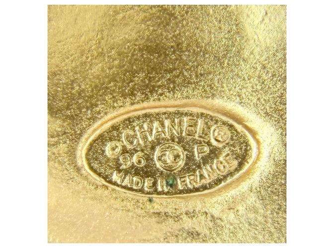 Broche Chanel Vintage Clover Dourado - vista 4