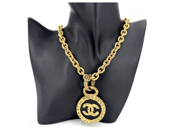 Collana Chanel Vintage Nero D'oro - vista 2