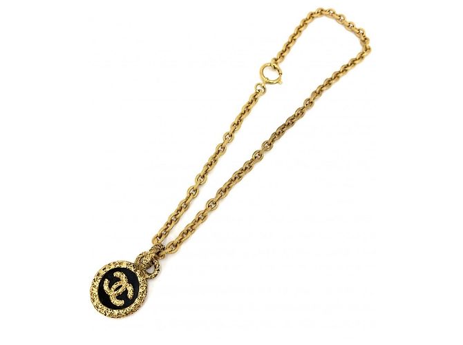 Collana Chanel Vintage Nero D'oro - vista 4