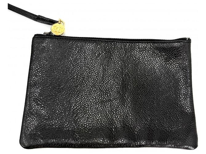 Borsa Chanel in pelle di vitello martellata nera Nero - vista 12