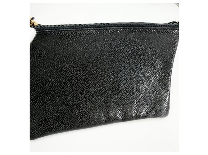 Borsa Chanel in pelle di vitello martellata nera Nero - vista 13