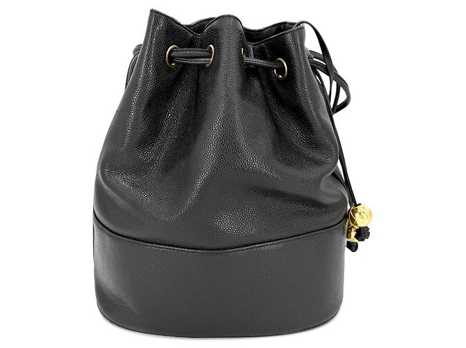 Borsa Chanel in pelle di vitello martellata nera Nero - vista 2