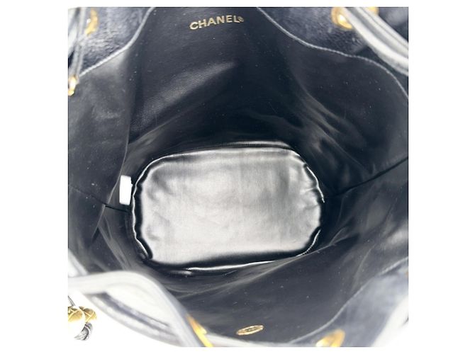 Borsa Chanel in pelle di vitello martellata nera Nero - vista 4