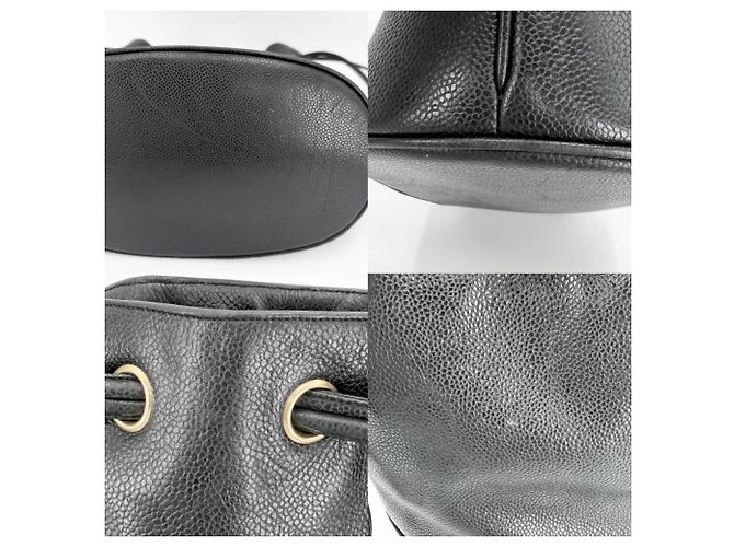 Borsa Chanel in pelle di vitello martellata nera Nero - vista 6