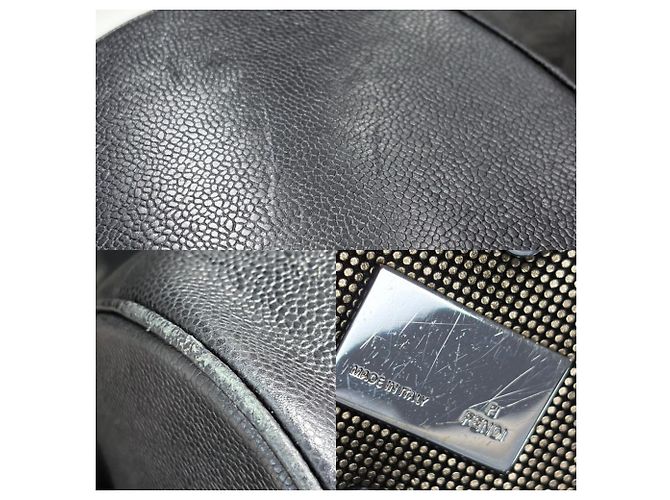 Borsa Chanel in pelle di vitello martellata nera Nero - vista 8