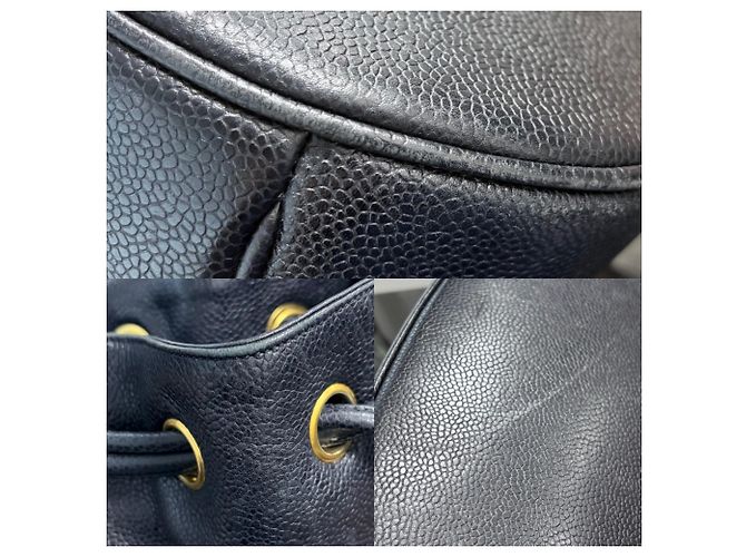 Borsa Chanel in pelle di vitello martellata nera Nero - vista 9