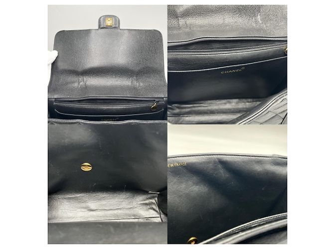 Borsa Chanel Matelassé nera in pelle di vitello granulata oro Nero - vista 10