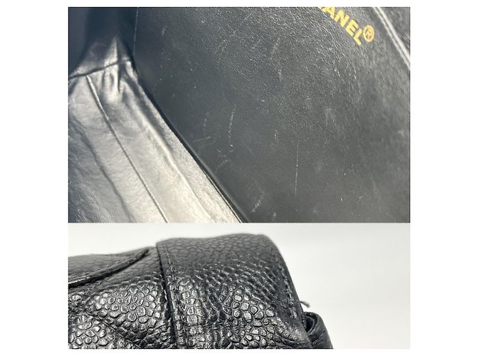 Borsa Chanel Matelassé nera in pelle di vitello granulata oro Nero - vista 11