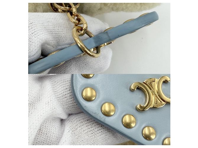 Céline Portachiavi Celine Pom-Pom a forma di cuore Beige Blu chiaro - vista 6