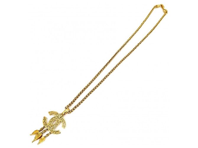Collana con pendente Chanel Vintage Gold D'oro - vista 5