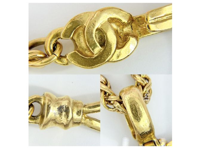 Collana con pendente Chanel Vintage Gold D'oro - vista 7