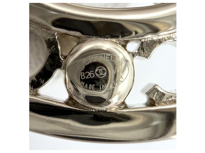 Spilla in argento Chanel con perla finta e strass - vista 4