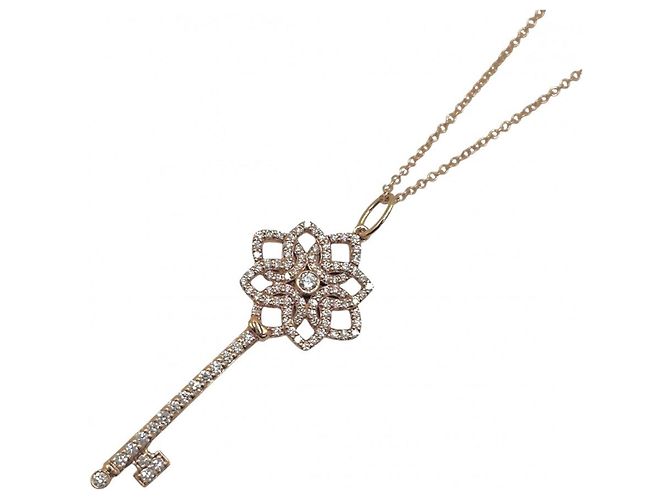 Collana con pendente a chiave intrecciata in oro rosa 18K da donna Tiffany & Co. - vista 2