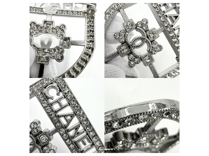 Spilla Chanel con strass Argento - vista 6