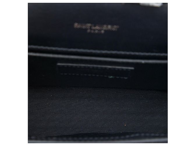 Saint Laurent Borsa a tracolla Kate Small Black Canvas Metallic Tiger Print Monogram Nero - vista 4