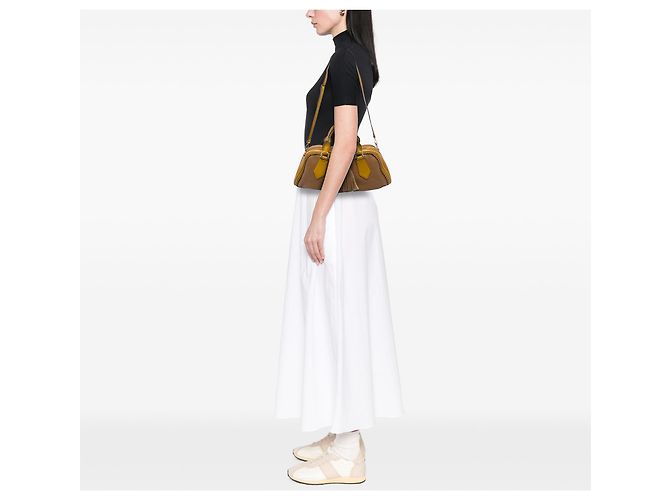 Borsa Hedwig in pelle granulata Prorsum e scamosciato marrone Burberry - vista 6