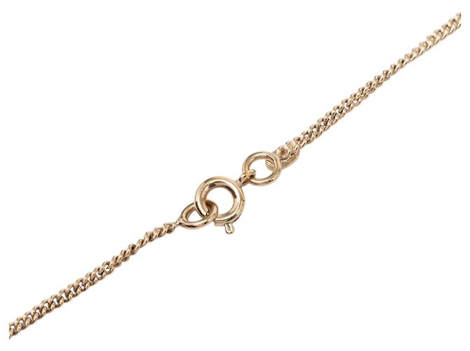 Collana con pendente Chanel Gold CC placcato oro strass e resina D'oro - vista 4