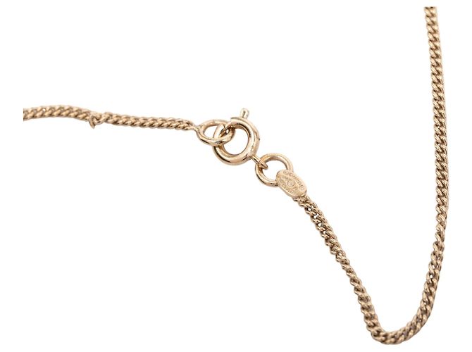 Collana con pendente Chanel Gold CC placcato oro strass e resina D'oro - vista 5