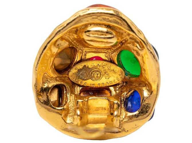 Orecchini a clip Chanel Gold Gold Plated Gripoix Cabochon D'oro - vista 3