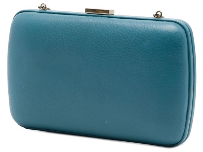 Clutch Soho con catena in pelle di vitello blu Gucci - vista 2