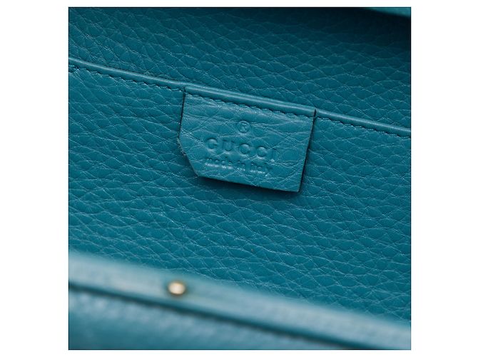 Clutch Soho con catena in pelle di vitello blu Gucci - vista 5