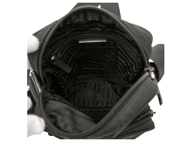 Bolsa transversal Prada Black Tessuto Zip Top Preto - vista 4