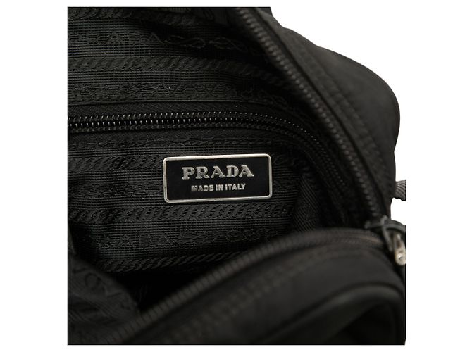 Bolsa transversal Prada Black Tessuto Zip Top Preto - vista 5