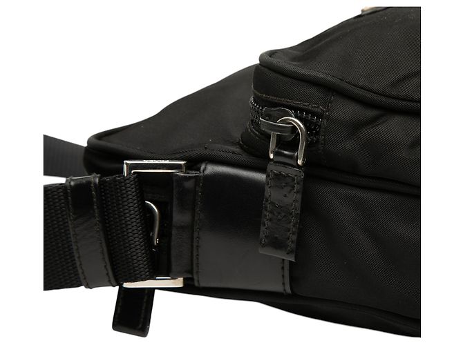 Bolsa transversal Prada Black Tessuto Zip Top Preto - vista 6