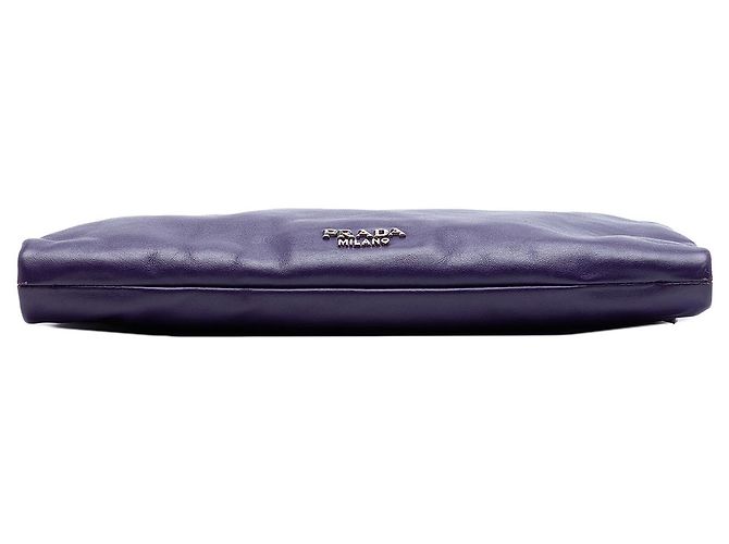 Borsa a tracolla con patta in morbida pelle di vitello viola Prada Porpora - vista 3