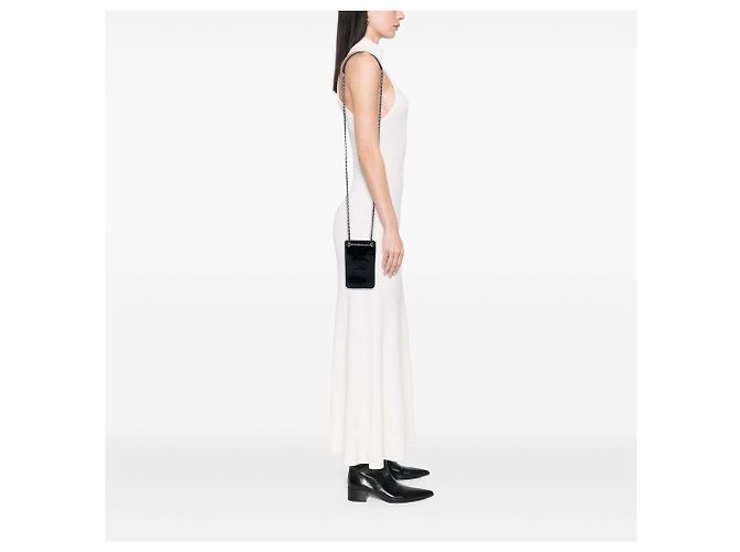 Portatفono a tracolla Chanel Black CC Patent Nero - vista 5