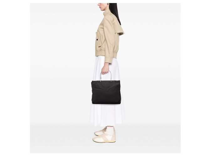 Tote Prada Tasche Brown Tessuto mit Metallgriff Braun Dunkelbraun - Ansicht 6