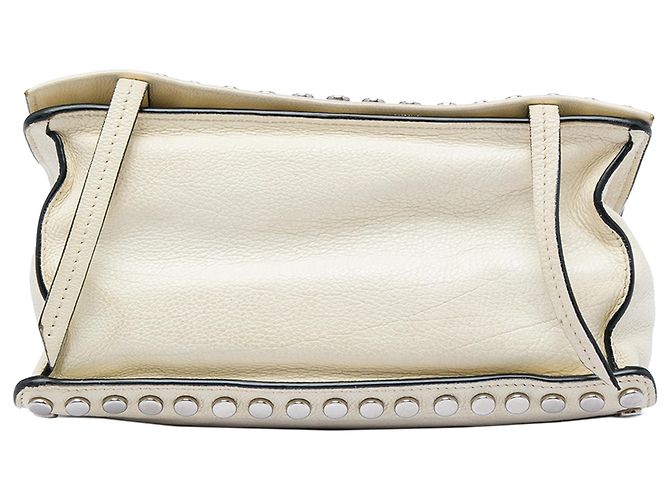 Pochette con patta Etiquette in pelle di vitello glacé bianco Prada Crudo - vista 3