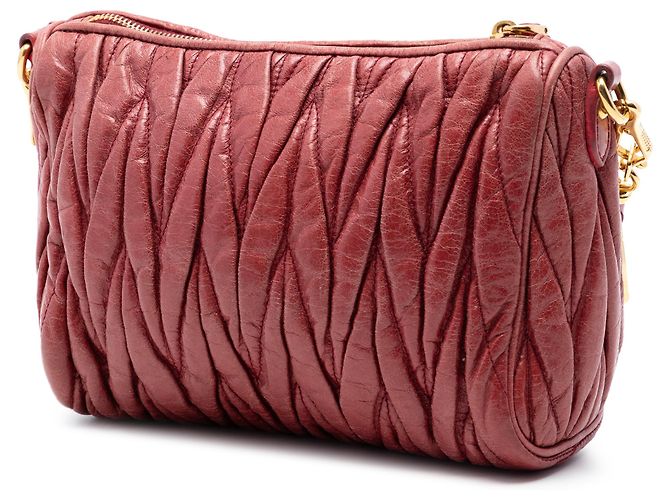 Borsa a tracolla in pelle matelassé rossa Miu Miu Rosso - vista 2