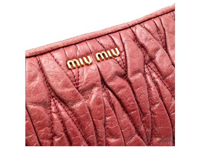 Borsa a tracolla in pelle matelassé rossa Miu Miu Rosso - vista 5