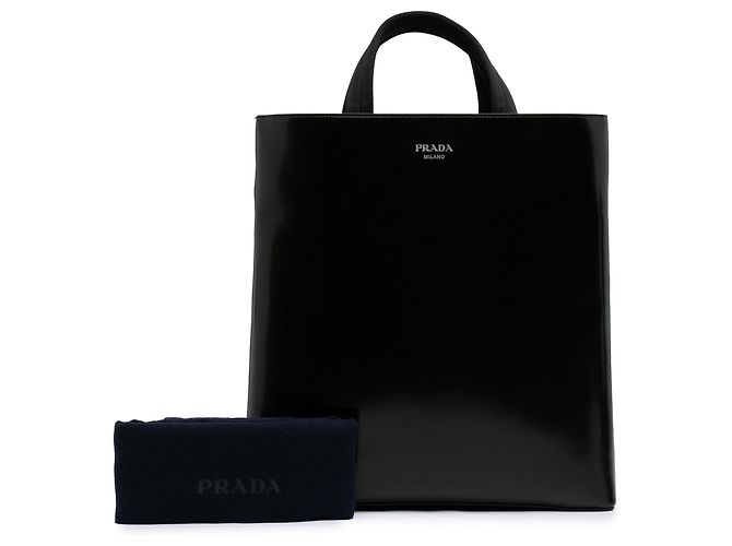 Tote in pelle Spazzolato nera Prada Nero - vista 7