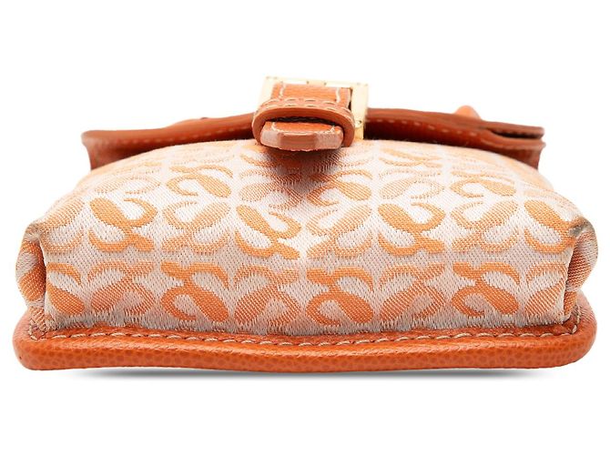 LOEWE Borsa a tracolla in tela Anagram Mini Arancione - vista 3